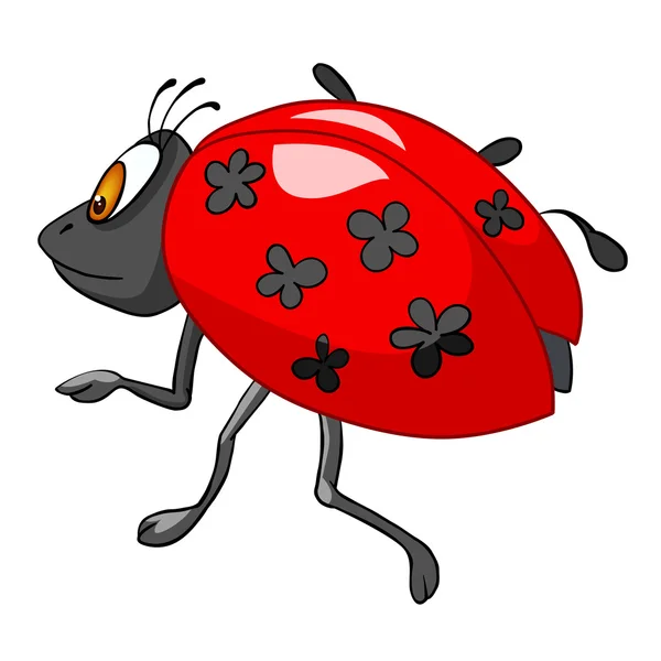Cartoon karakter lieveheersbeestje — Stockvector