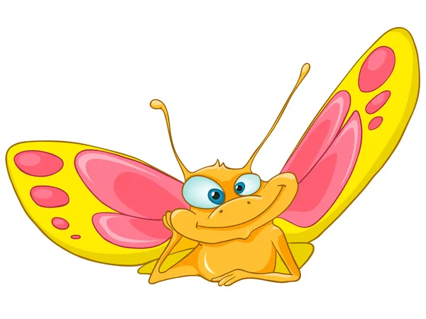 Zeichentrickfigur Schmetterling — Stockvektor