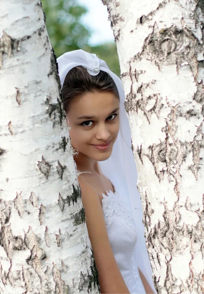 Young woman in bridal costume — Stock Photo, Image