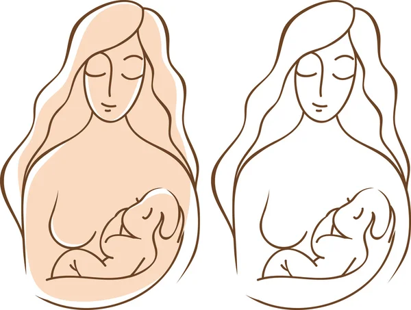 Mère tenant un nouveau-né — Image vectorielle