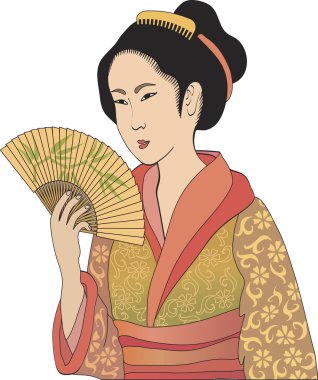 Japanese geisha clipart