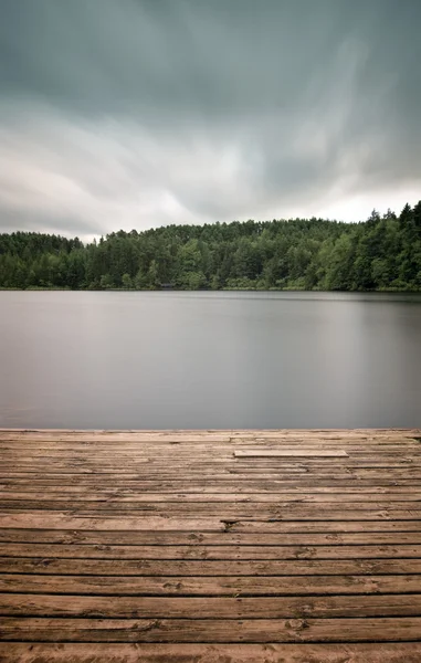 stock image Pier on the Saissersee Lake