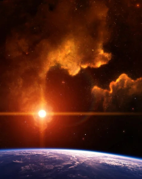 Gezegen Bulutsusu ve Kızıl Yıldız — Stok fotoğraf