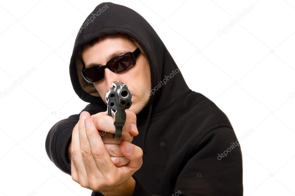 Man with gun, gangster