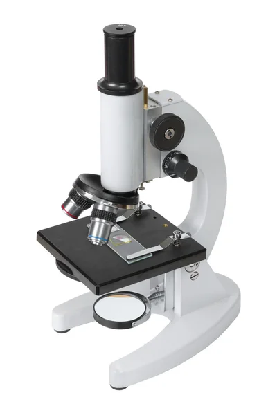 Mikroskop izolovaných na bílém — Stock fotografie