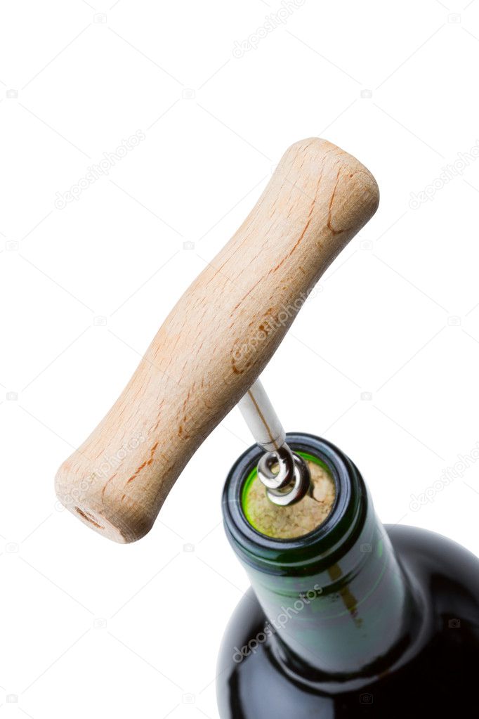 Wine Bottle with Corkscrew