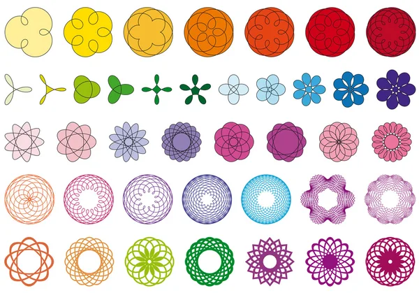 Set de flores vectoriales — Archivo Imágenes Vectoriales