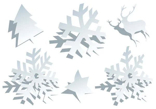 Copos de nieve de papel, vector — Vector de stock