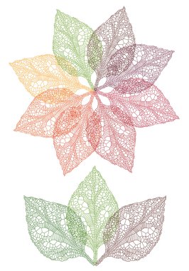 Colorful leaf flower, vector clipart