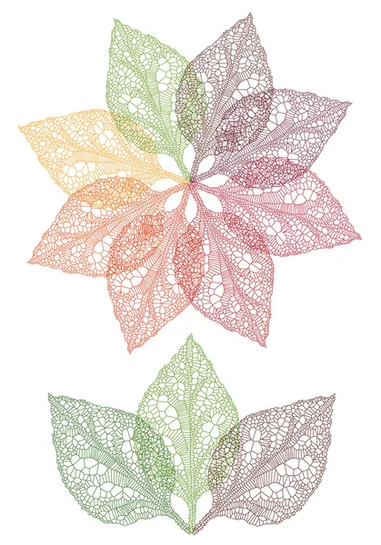 Renkli yaprak çiçek, vektör — Stok Vektör