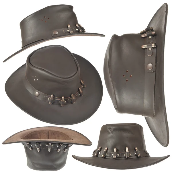 Kahverengi kovboy şapkası set — Stok fotoğraf