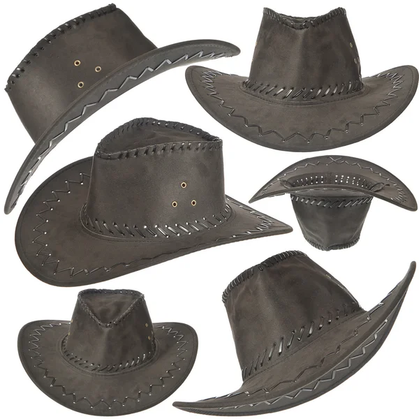 Set Of Black Cowboy Hat — Stock Photo, Image