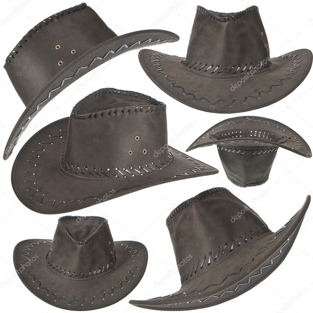 Set Of Black Cowboy Hat