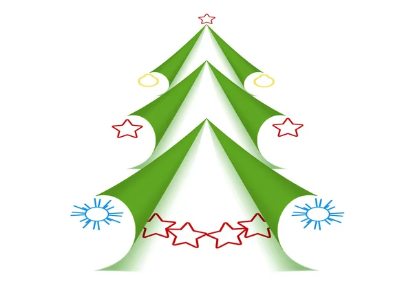 Zelený vánoční strom tvar — Stock fotografie