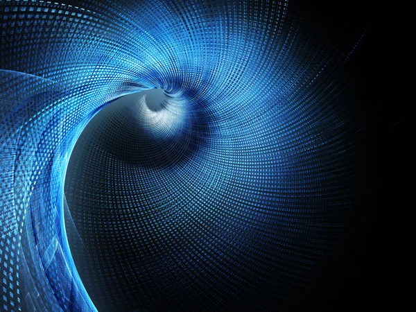 Azul no elemento espiral abstrato preto — Fotografia de Stock