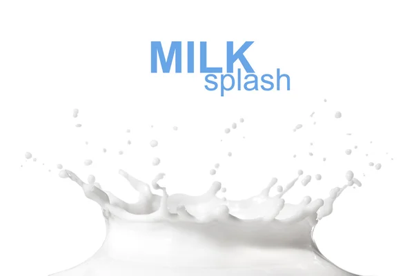 Mleko na białym tle rozchlapać — Zdjęcie stockowe