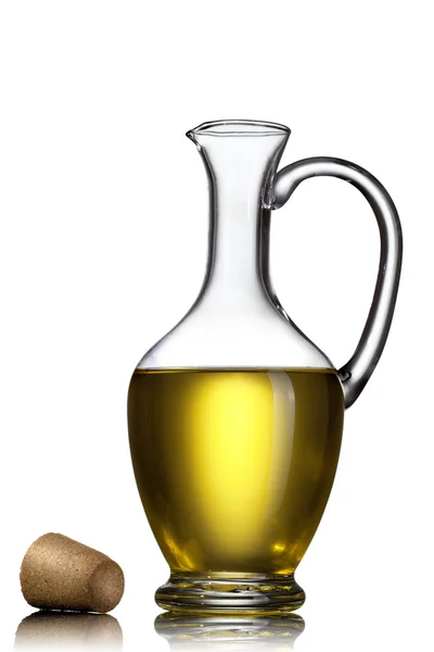 Bottle of oil isolated on white — Stock Photo, Image