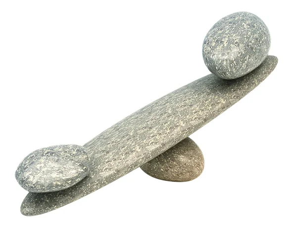 Баланс: Шкала стабільності гальки з камінням — стокове фото
