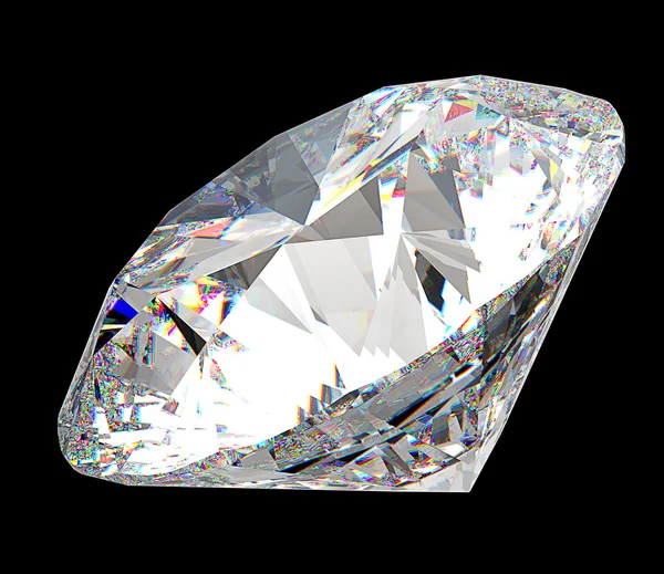 Dyrbar pärla: stor diamant över svart — Stockfoto