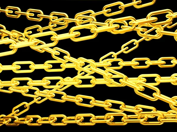 stock image Protection: Links of golden chain isolated