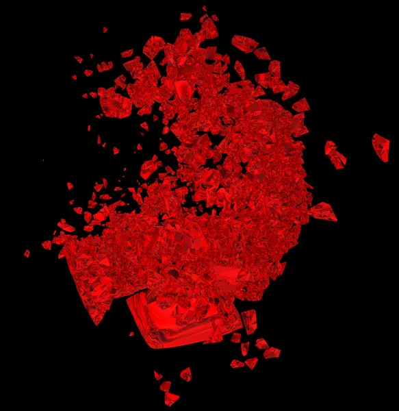 Red Broken Heart: disease or pain — Stock Photo, Image