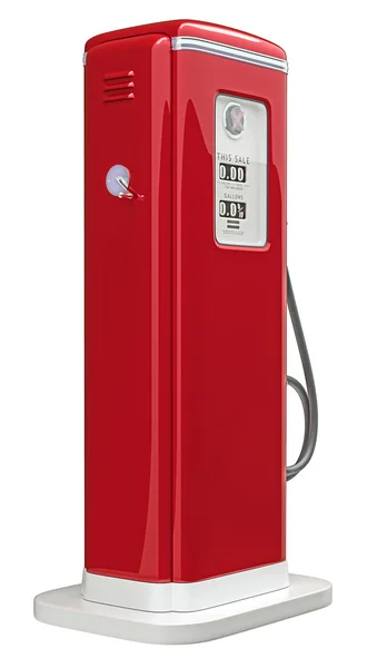 Red gas pump isolated over white — Stock Photo, Image
