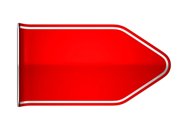 Unsticked κόκκινο λυγισμένο αυτοκόλλητη ετικέττα ή ετικέτα — Φωτογραφία Αρχείου