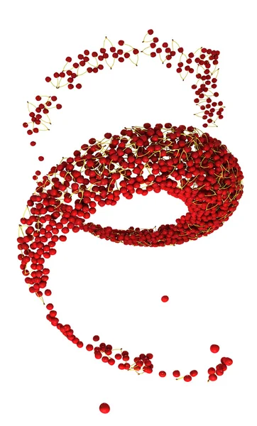 Wegetariańska: czerwona wiśnia curl na białym tle — Zdjęcie stockowe