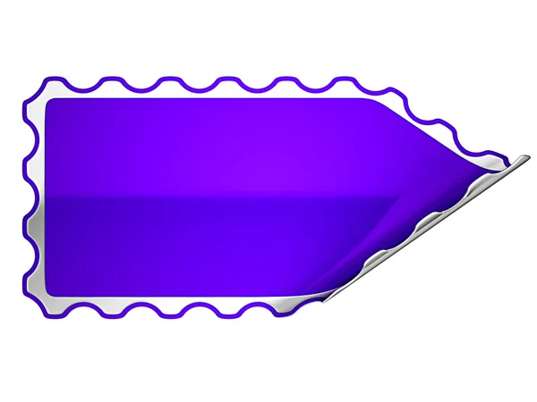 Violette Aufkleber oder Etikett auf weißem Grund — Stockfoto