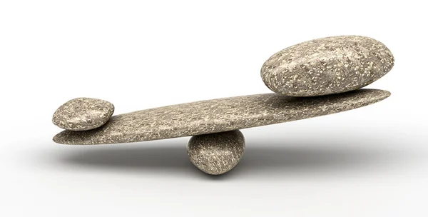 Balancing: Pebble stability scales with stones — Stock Photo, Image