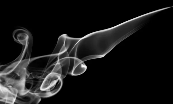 Abstract white smoke pattern on black — Stock Photo, Image