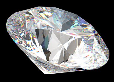 Round diamond: top side view isolated clipart