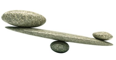 Balancing: Pebble stability scales with stones clipart