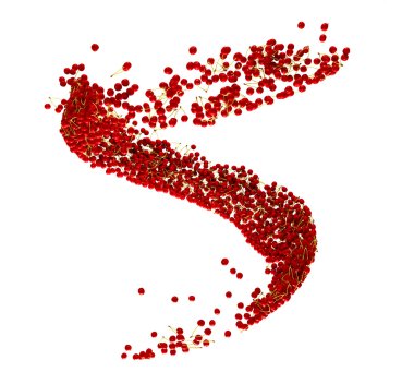 Red tasty cherry whirl isolated clipart