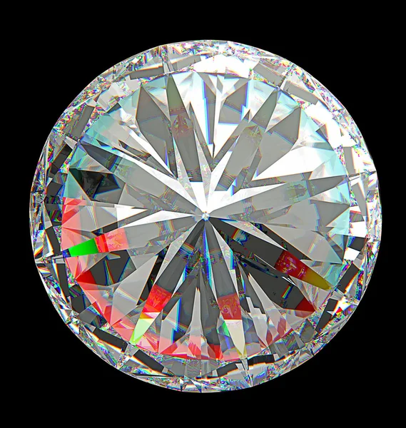 Widok z góry duży okrągły diament na białym tle — Zdjęcie stockowe