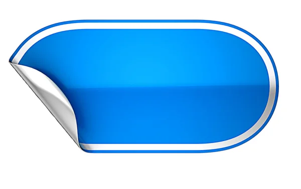 Blue rounded hamous sticker or label on white — Stock Photo, Image
