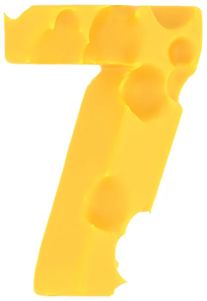 Cheeze czcionki 7 numer na białym tle — Zdjęcie stockowe