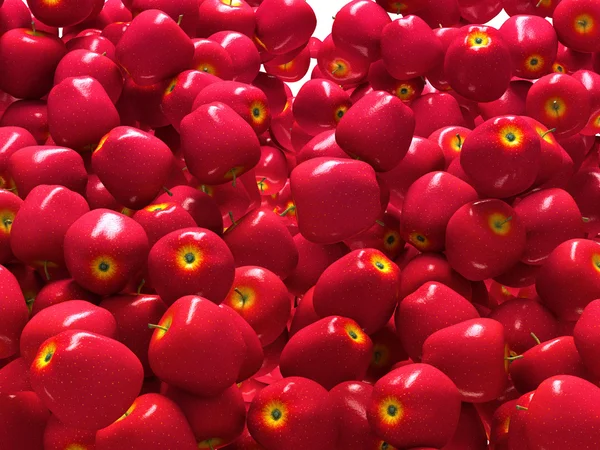 Detail červených zralých jablek, samostatný — Stock fotografie