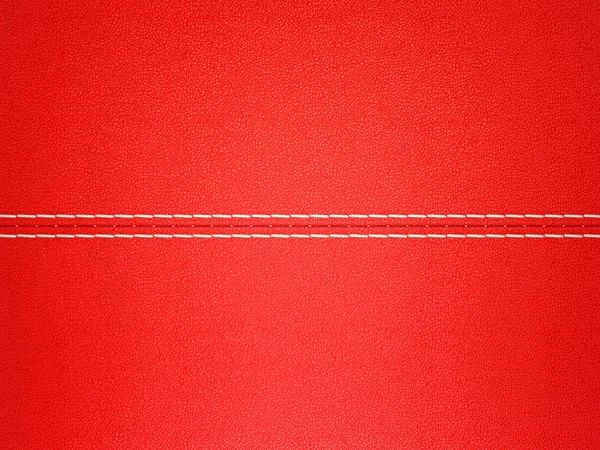 Red stitched leather background. Large resolution — Stock Photo, Image