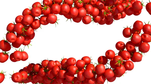 Pomodoro rosso Ciliegia scorre su bianco — Foto Stock