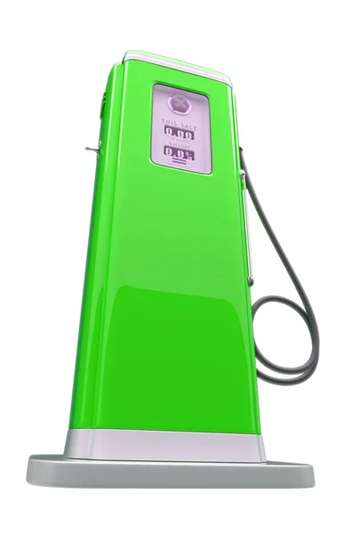 Pompe à essence verte rétro isolé — Photo