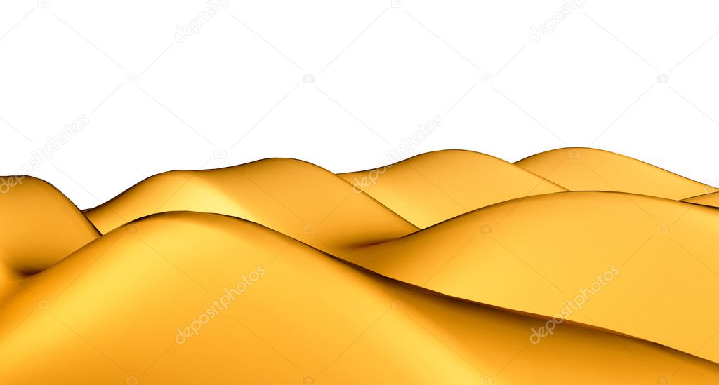 Golden sandhills or dunes isolated