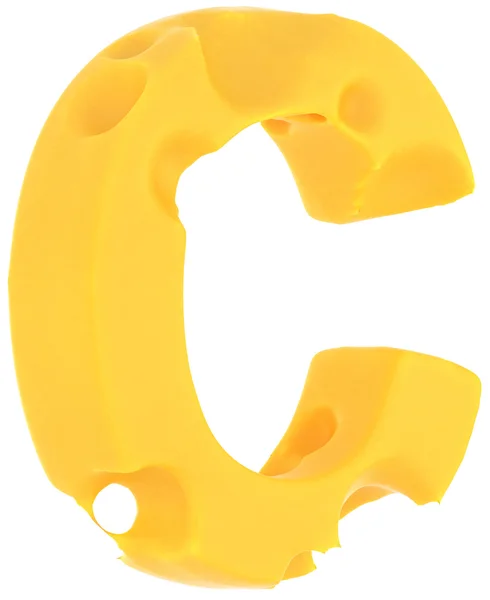 Beyaz izole cheeze yazı tipi c harfi — Stok fotoğraf