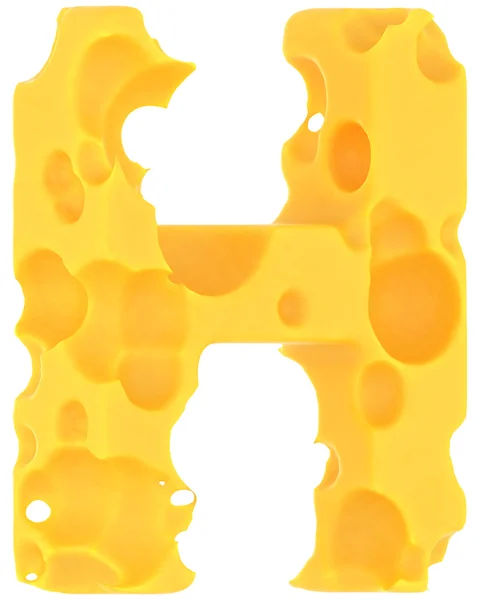Czcionka Cheeze h list na białym tle — Zdjęcie stockowe