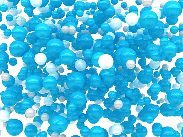 Glossy white and blue balls isolated — Stock Photo, Image