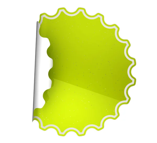 Adesivo maculato verde o etichetta su bianco — Foto Stock