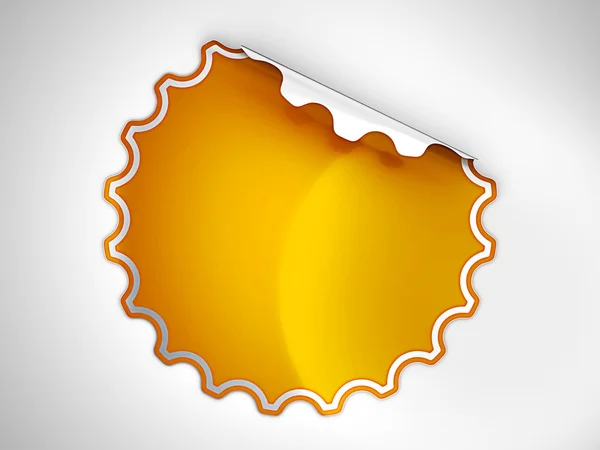 Etiqueta engomada o etiqueta amarilla redonda naranja —  Fotos de Stock