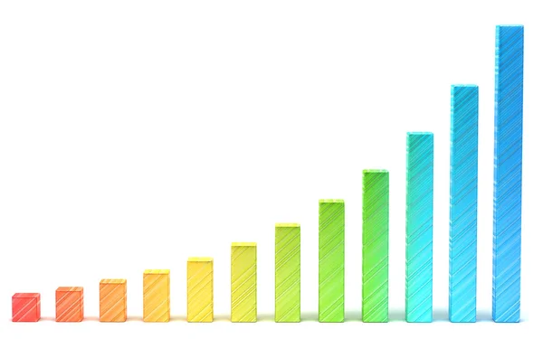 Estatística e análise: diagrama ou gráfico gradiente — Fotografia de Stock