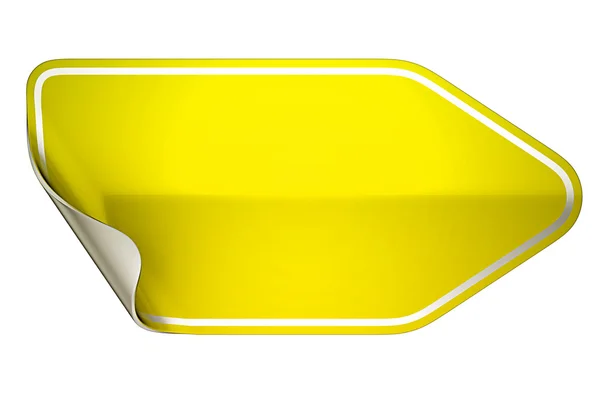 Etiqueta hamous amarela ou etiqueta no branco — Fotografia de Stock