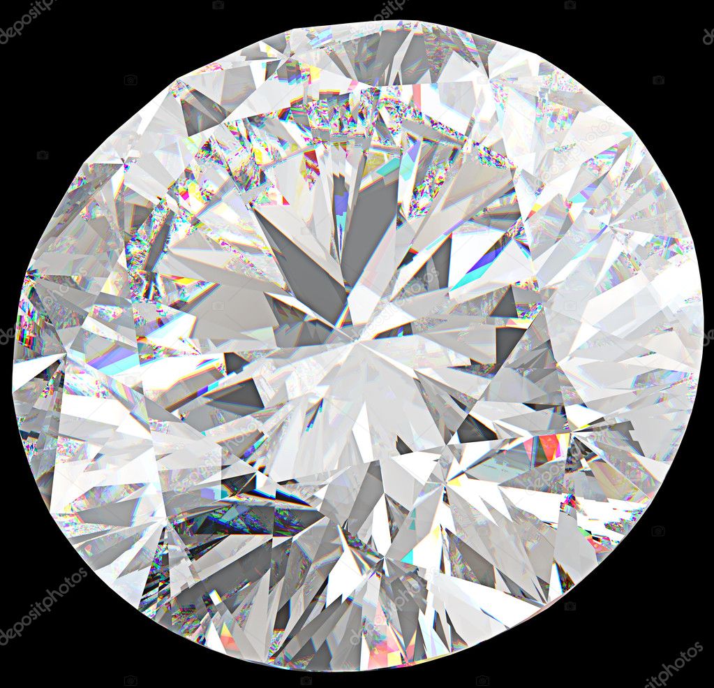 Close-up of large round diamond or gemstone isolated — Stock Photo ...